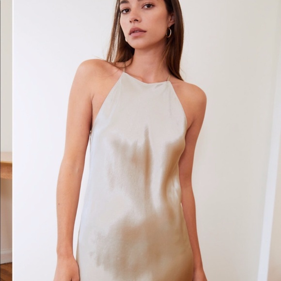 NWT Babaton Lato Dress Satin Halter Midi XS - Picture 2 of 15